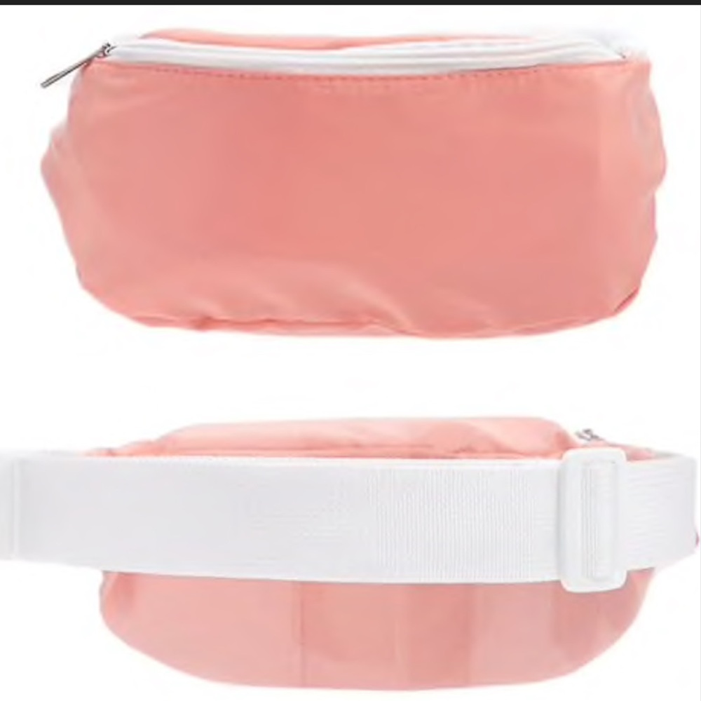 pink fanny pack pink bag coral Fanny pack waist shoulder two tone belt bag
